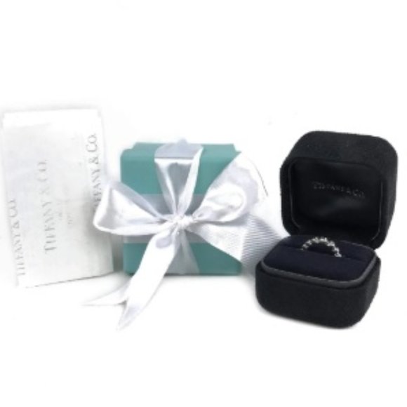 Tiffany 7 Diamond Platinum Jazz Ring XXS authentic - Picture 5 of 10